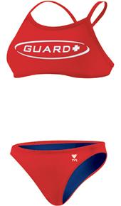 TYR Guard Lycra Diamondback Workout Bikini - Red