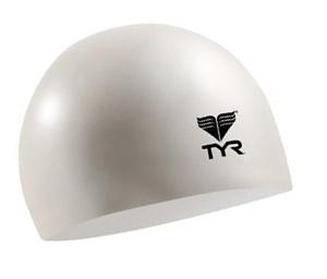 TYR Junior Solid Silicone Cap - White (100)