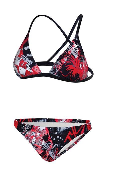 TYR Laguna Seca Triangle Bra w/1" Bottom (Red/Pink - 614)