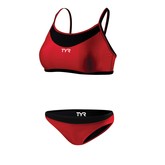 TYR Competitor Female Thin Strap Reversible 2 pc - Black/Red (002)