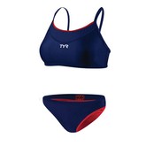 TYR Competitor Female Thin Strap Reversible 2 pc - Navy/Red (404)