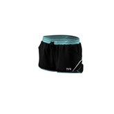 TYR Competitor Female 4'' Run Short- Black/LT Blue (128) (2011)