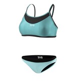 TYR Competitor Female Thin Strap Reversible 2 pc- Black/LT Blue (128)
