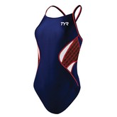 TYR Competitor Female Thin Strap Reversible - Navy/Red (404)