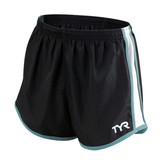 TYR Competitor Female Run Short - Black/LT Blue (128)