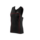 TYR Carbon Male Tank Zip- Black/Red (002)