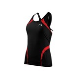 TYR Carbon Female Tank- Black/Red (002)