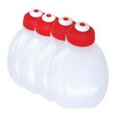 FuelBelt 8oz Bottles 4-Pack - Clear With Red Tops