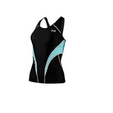 TYR Competitor Female Fitted Tankini - Black/LT Blue (128)