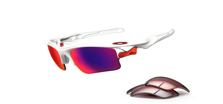 Fast Jacket™ XL Sunglass - Polished White/ OO Red Polarized 