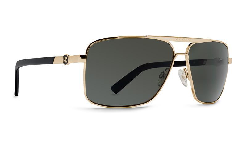 Metal Stache Sunglass - Gold Satin/ Vintage Grey