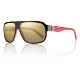 Gibson Sunglass - Black Red/ Gold Gradient Mirror Polarized