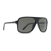 Stache Sunglass - Black Satin/ Grey