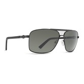 Metal Stache Sunglass - Black Satin/ Grey
