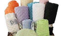Large Dot Velour or Plush Fuzzy Blankets-30X35