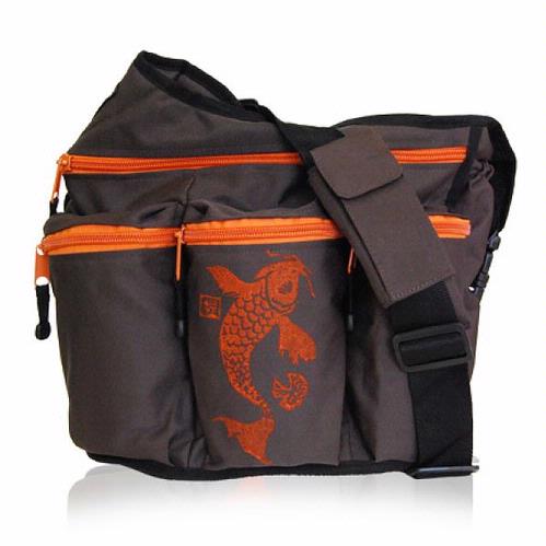 Brown w/ Orange Koi Fish Diaper Bag - click to enlarge Brown w/ Orange Koi Fish Diaper Bag
