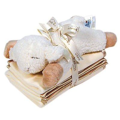 Satin Trim Spill Cloth Set with Sheep - click to enlarge Satin Trim Spill Cloth Set with Sheep