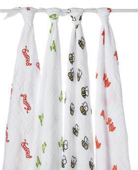 Muslin Swaddling Wrap/Mod About Baby-4 Pack - click to enlarge Muslin Swaddling Wrap/Mod About Baby-4 Pack