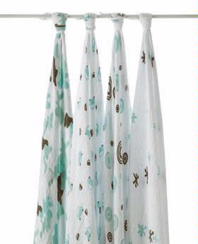 Muslin Swaddling Wrap/Little Man-4 Pack - click to enlarge Muslin Swaddling Wrap/Little Man-4 Pack