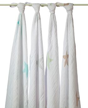 Muslin Swaddling Wrap (Super Star Scout)-4 Pack - click to enlarge Muslin Swaddling Wrap (Super Star Scout)-4 Pack