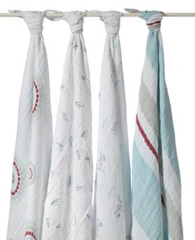 Muslin Swaddling Wrap (Liam the Brave)-4 Pack - click to enlarge Muslin Swaddling Wrap (Liam the Brave)-4 Pack