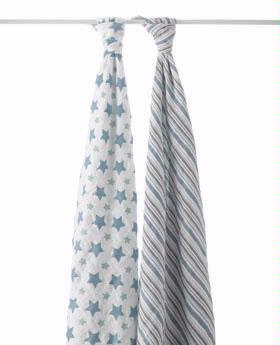 Muslin Swaddling Wrap/Prince Charming-2 Pack - click to enlarge Muslin Swaddling Wrap/Prince Charming-2 Pack