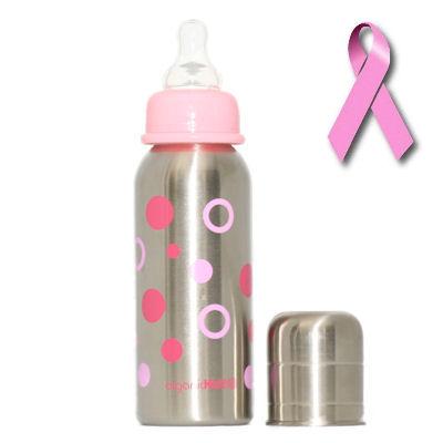 7 OZ. NARROW NECK BOTTLE (PINK DOTS)