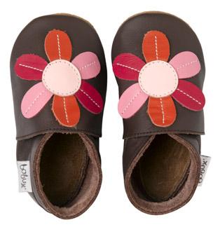 Soft Sole Shoe (Choc Flower) - click to enlarge Soft Sole Shoe (Choc Flower)