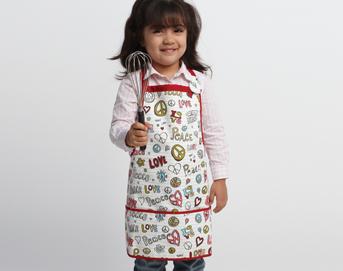 Kiddie Apron (Peace Love) - click to enlarge Kiddie Apron (Peace Love)
