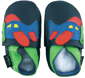 Soft Sole Shoe (Navy Airplane)