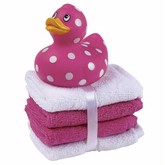 Elegant Baby Dot Duck AND 4 Washcloths