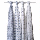 Aden and Anais Swaddling Wrap/Prince Charming-4 Pack