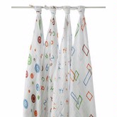 Aden and Anais Muslin Swaddling Wrap/Alpha Bit-4 Pack