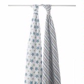 Aden and Anais Muslin Swaddling Wrap/Prince Charming-2 Pack