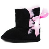 Me-In-Mind Ribbon Lace Up Boot - Black Faux Suede
