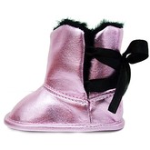Me-In-Mind Ribbon Lace Up Boot - Metallic Pink