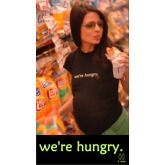 2 chix We're Hungry-Short Sleeve Maternity Tee
