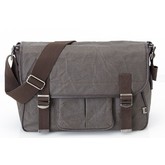 OiOi Chocolate Crushed Wax Canvas Satchel diaper bag