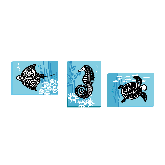 Wee Gallery Wrapped Canvas Set of 3/Undersea Collection