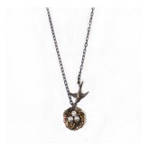 Bellissima Jewelry Design Vintage glass pearl nest with brass bird