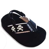 Me-In-Mind Flip Flop/Skulls-Black